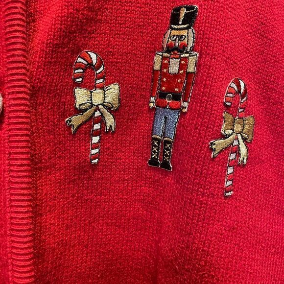 Tia Nutcracker Jeweled Buttons Knit Vintage Sweater Large - Picture 15 of 15